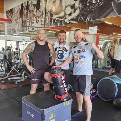 Przemysław Wojdalski, Maciej "Spartan" Różański and Łukasz Stanioch during a training